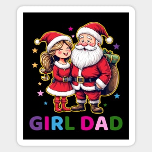 Girl Dad Santa Claus Magnet